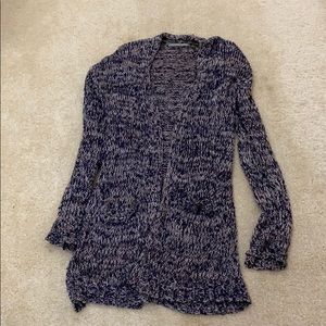 Purple/navy/white cardigan